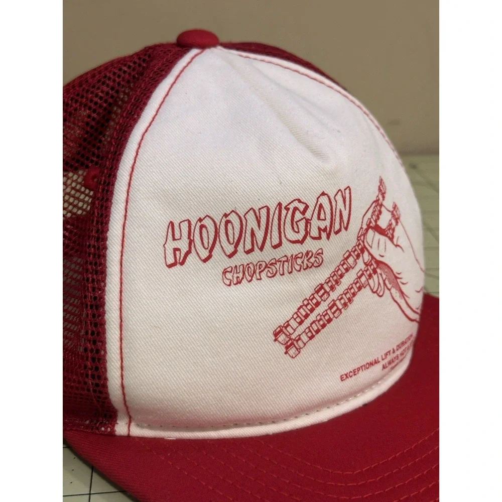 Vintage Hoonigan Chopsticks Red Mesh‎ Trucker SnapBack Hat